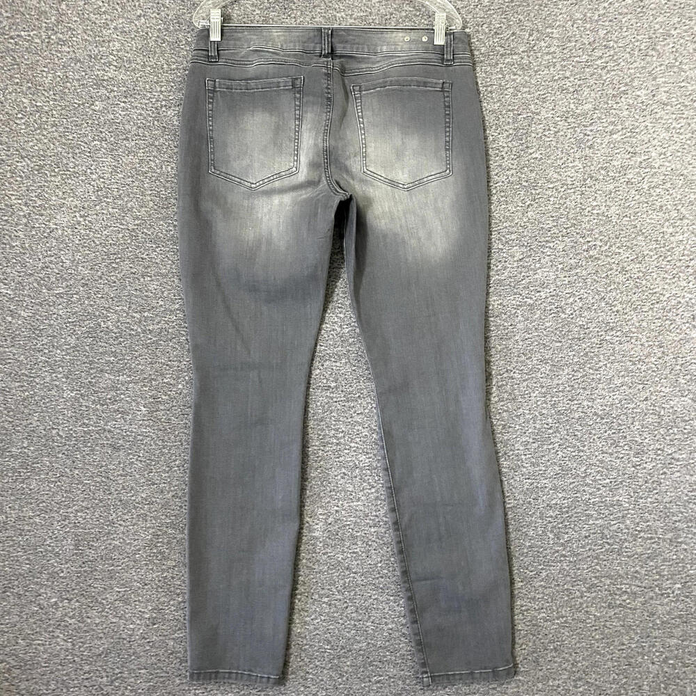 Cabi Women’s Size 12 Gray Skinny Zip Pocket Stretch Denim Jeans - Picture 2 of 11